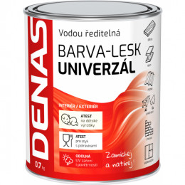DENAS Univerzál LESK 0,7 KG - vodou ředitelná vrchní krycí barva
